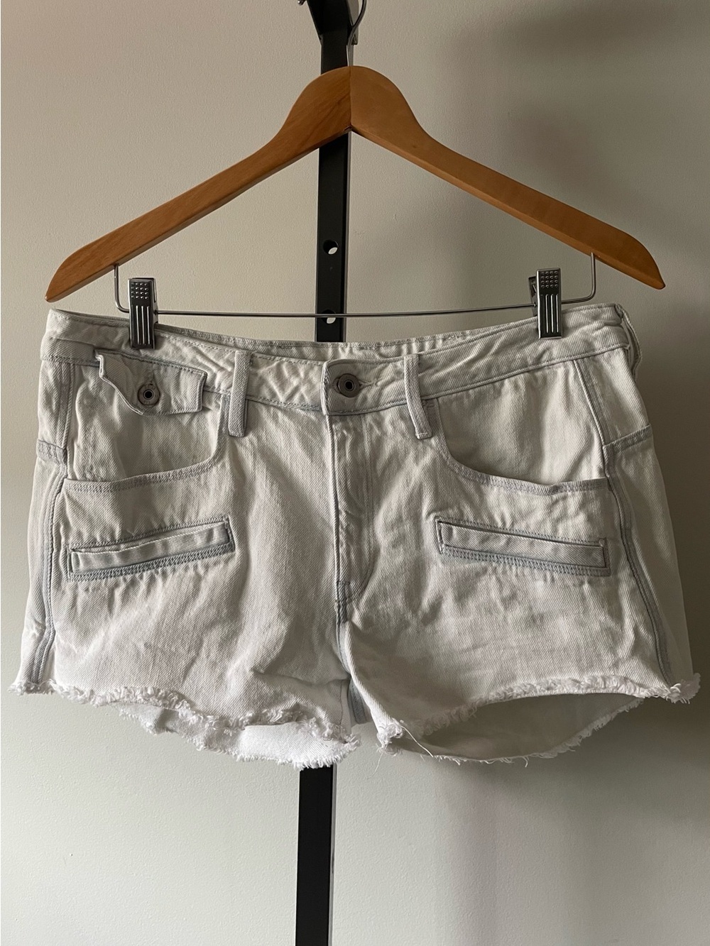 G Star Raw Davin Boyfriend Denim Jean Shorts Frayed Distressed Ripped Size 27
